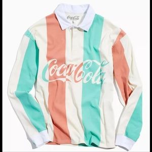 NWT Coca-Cola Long Sleeve Rugby Shirt